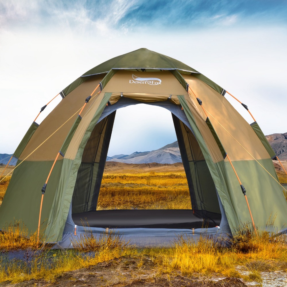 Outdoor Adventure Tent - Desert&Fox 3-4 Person Dome Automatic Tent,