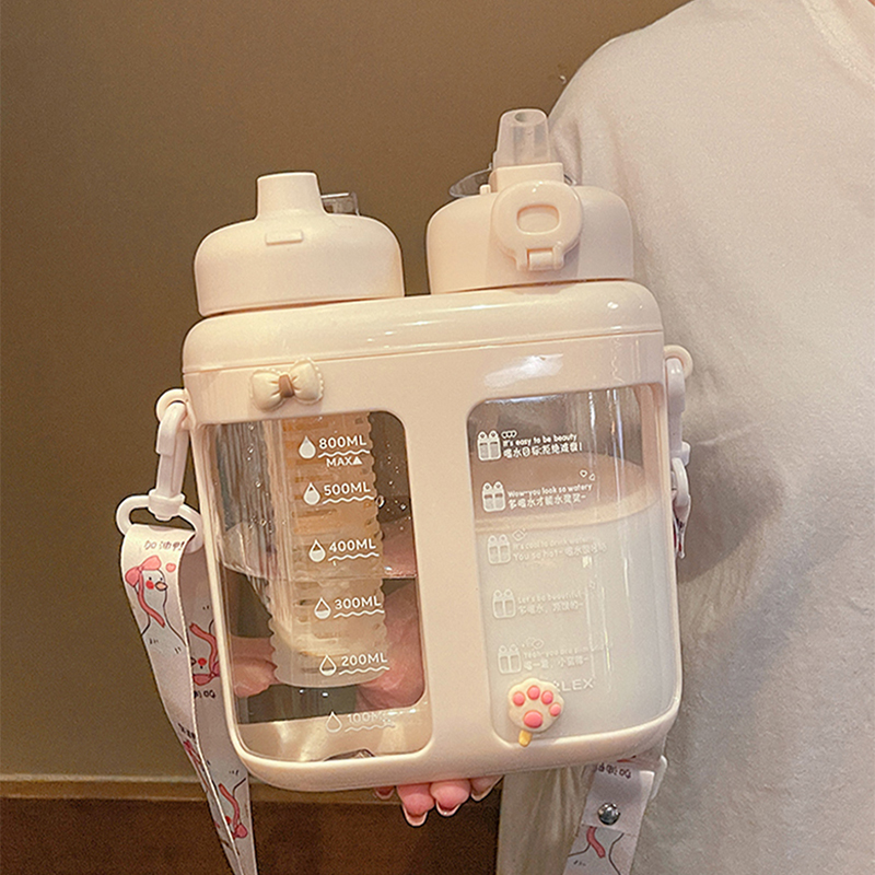 Water Filter Straw - Cute Double Drink Plastic Water Bottles