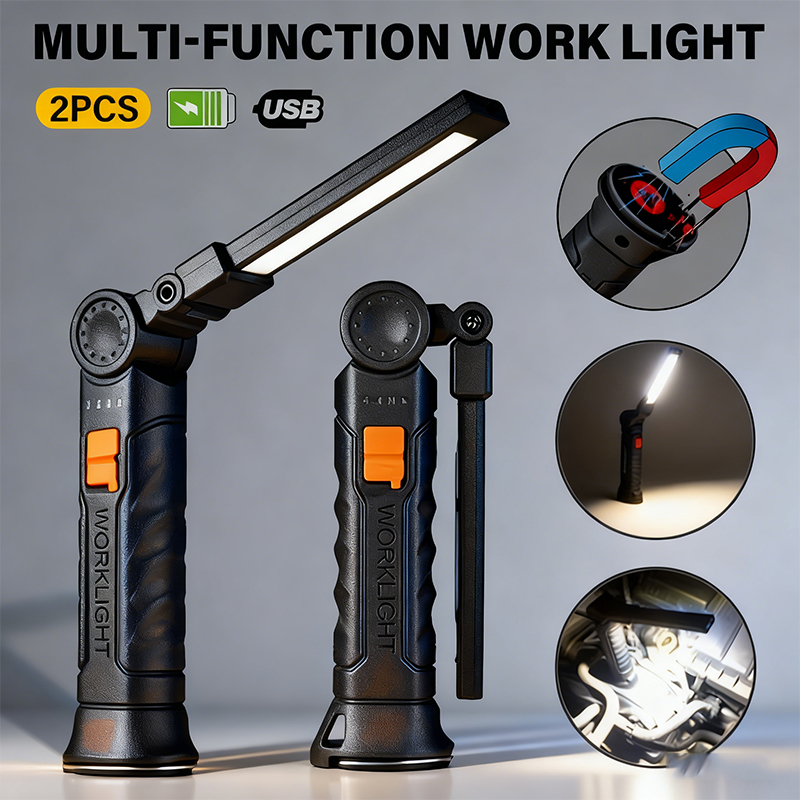 Outdoor Adventure Trips - Portable COB LED Flashlight USB Rechargeable