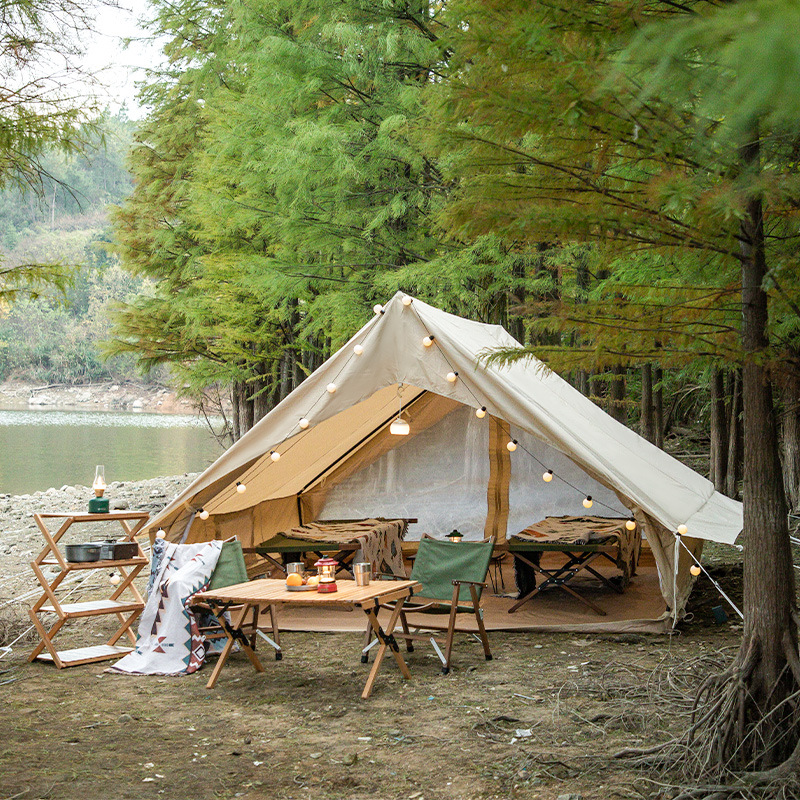 Outdoor Adventure Tent - Herringbone Tent Large, Windproof Rainproof Sunscreen