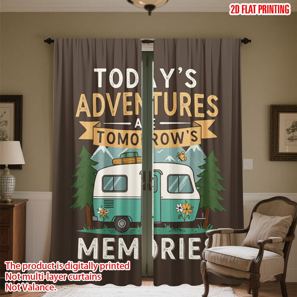 Outdoor Adventure Festival - 2pcs 2D flat printing Curtain Camping