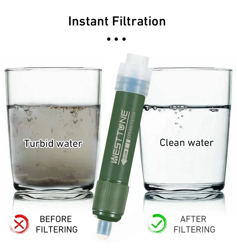 Water Filter Straw - Westtune Outdoor Mini Camping Purification Water