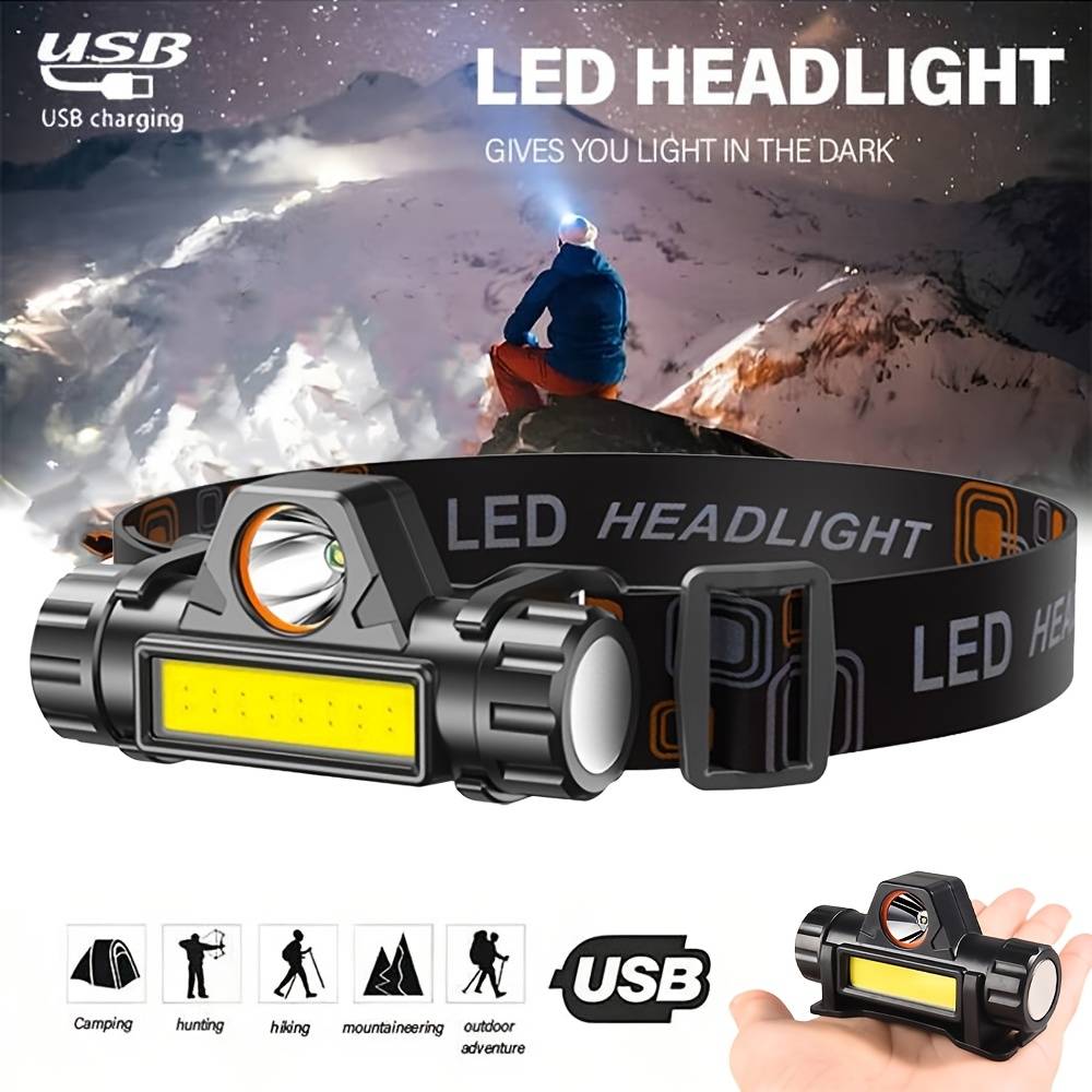 Headlamp Waterproof Rechargeable - Super Bright Headlight USB Rechargeable Waterproof
