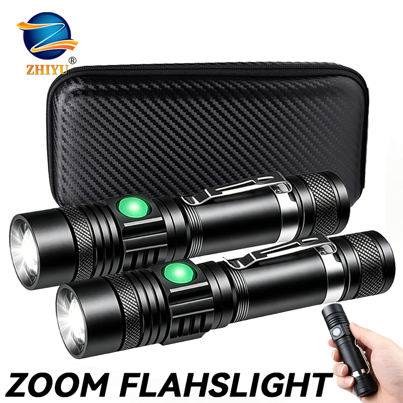 Outdoor Adventure Trips - T6 LED Rechargeable Flashlight,18650 Zoomable Torch,