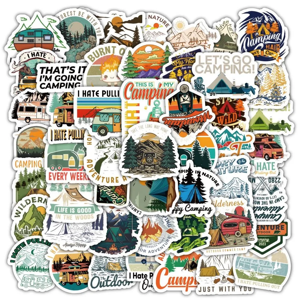 Outdoor Adventure Stores - 60Pcs Outdoor Camping Style A Sticker