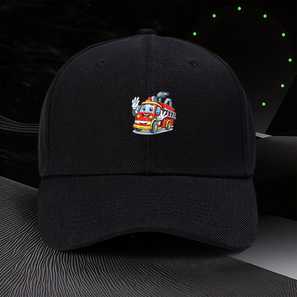 Outdoor Adventure Festival - Fire Truck Printed Adjustable Beanie, Men