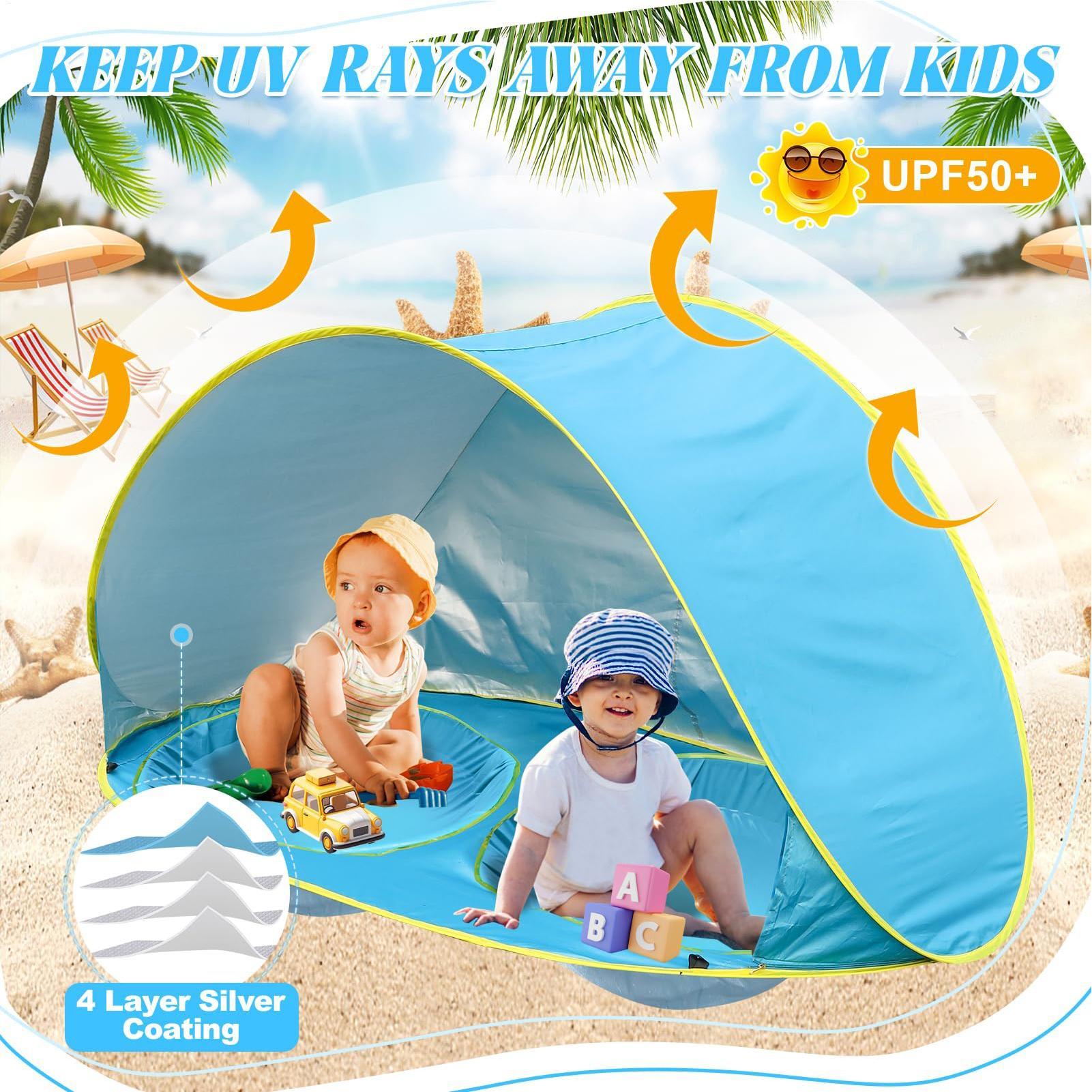 Kid Beach Tent With Pool UV Pr - Outdoor Adventure Tent review and price