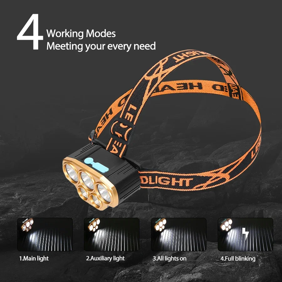 Rechargeable 5 LED Headlight U - Headlamp Waterproof Rechargeable review and price