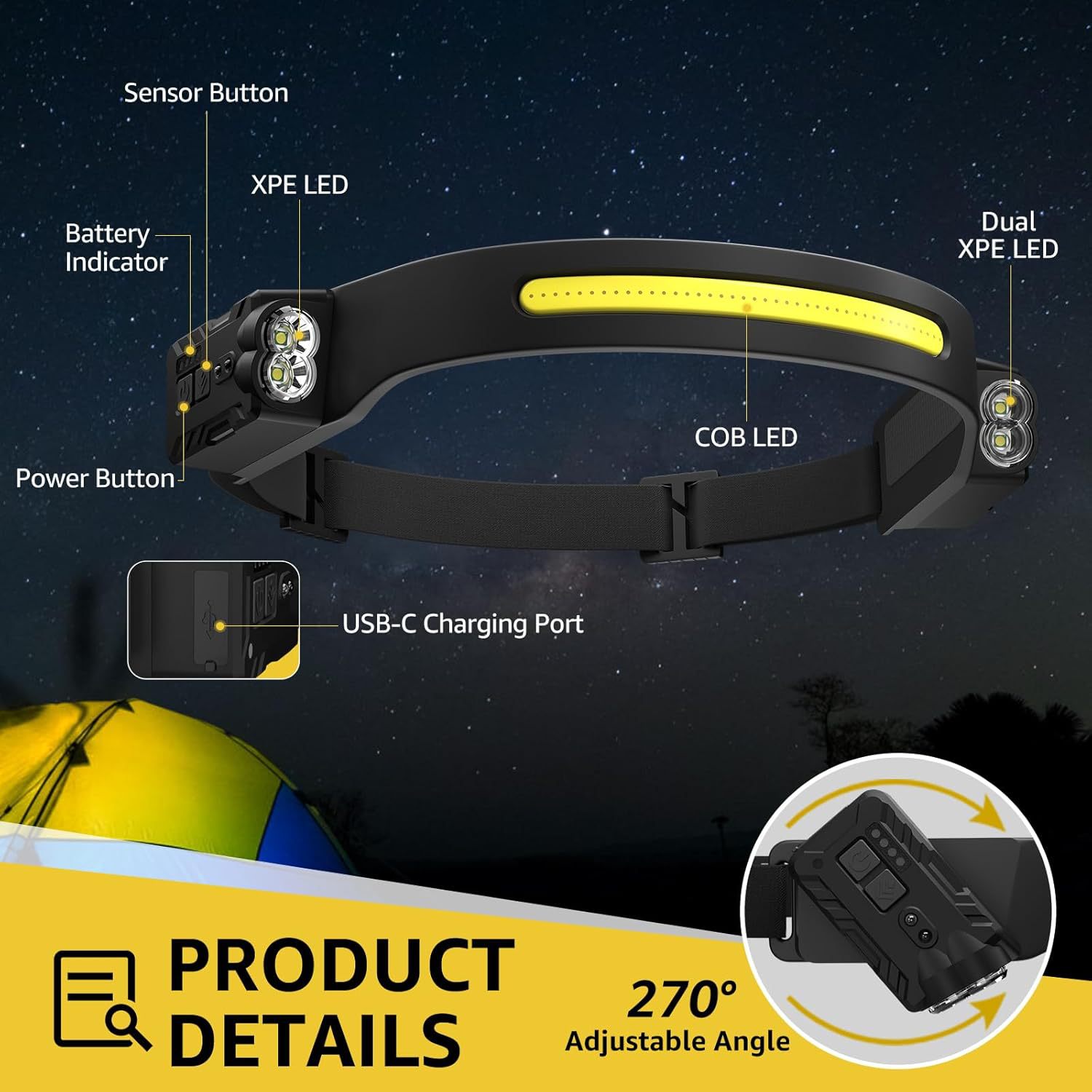 Rechargeable LED Headlamp 6 Mo - Headlamp Waterproof Rechargeable review and price