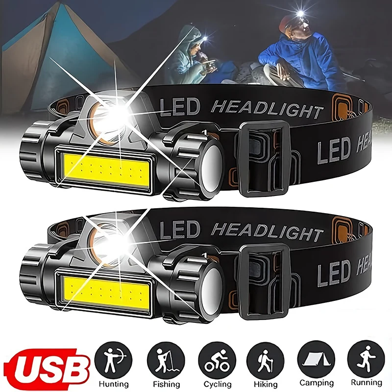 Rechargeable COB LED USB Headl - Headlamp Waterproof Rechargeable review and price