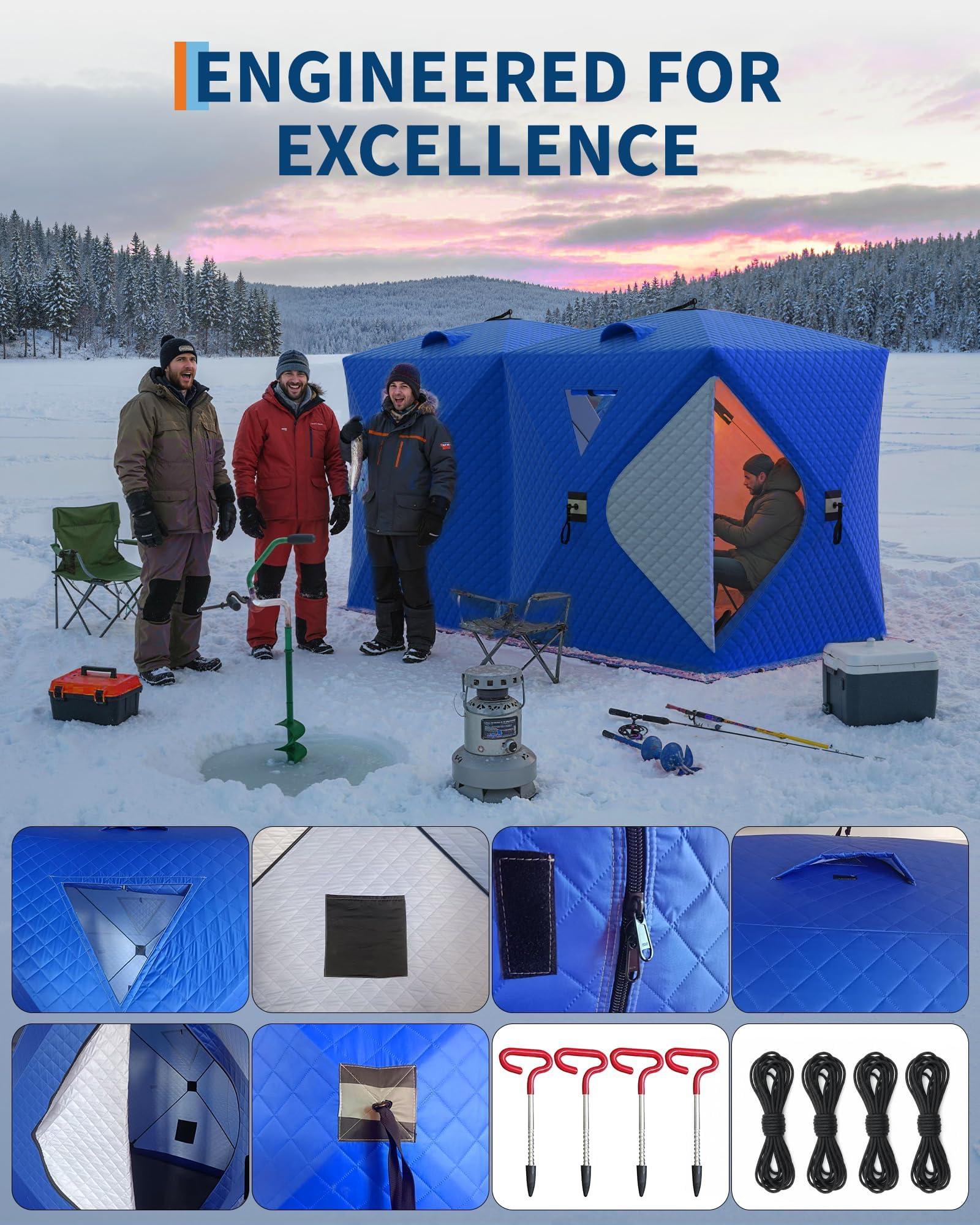 Pop-Up Ice Fishing Tent Hub-St - Outdoor Adventure Tent review and price