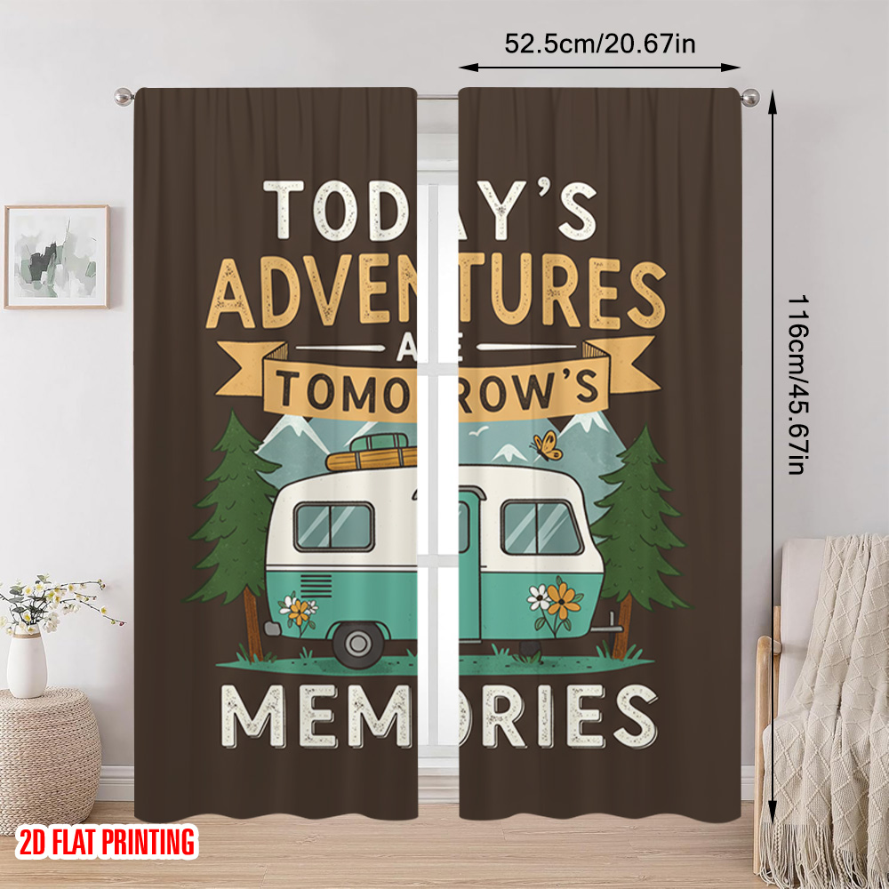 2pcs 2D flat printing Curtain  - Outdoor Adventure Festival review and price
