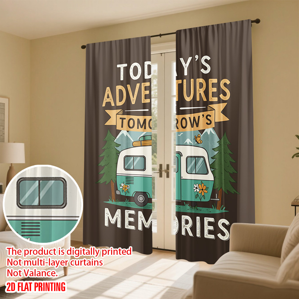 2pcs 2D flat printing Curtain  - Outdoor Adventure Festival review and price