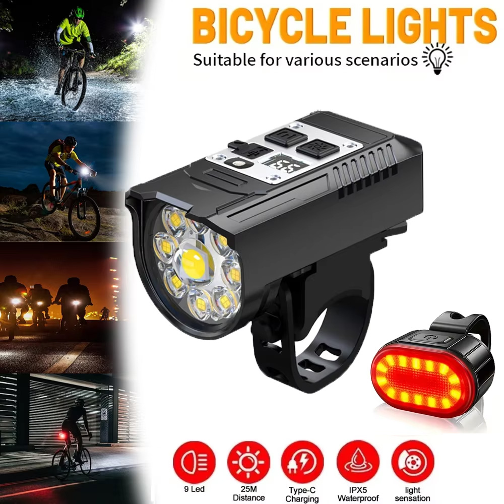 9 LED Bicycle Headlight USB Re - Headlamp Waterproof Rechargeable review and price